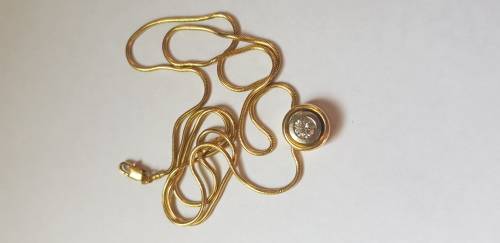 STUNNING 18KT ROPE CHAIN WITH DIAMOND PENDANT